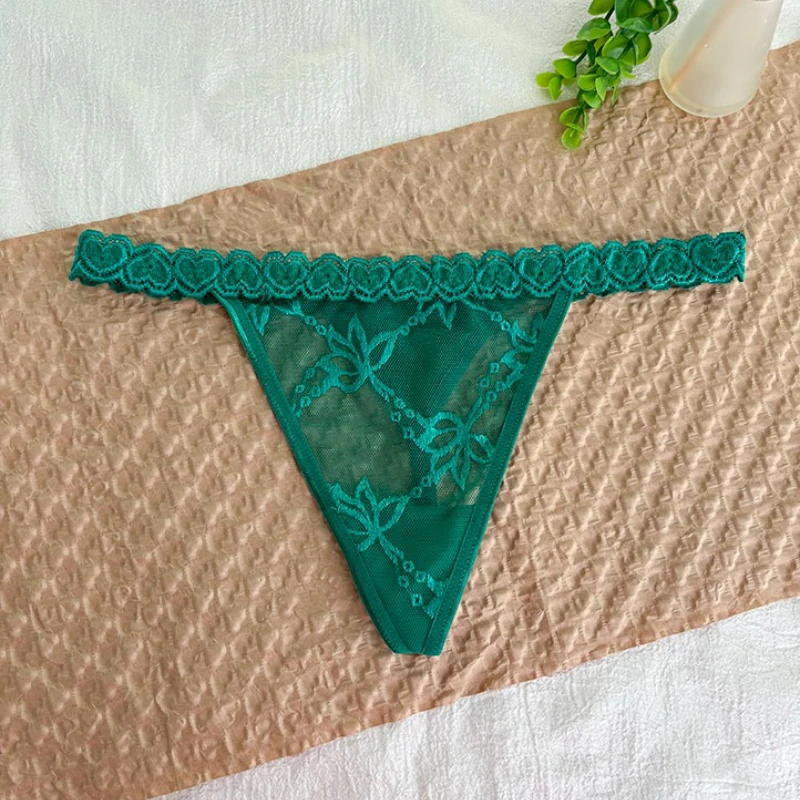 Personalized Crystal Letter Lace Thong Bikini Panties - Sexy Gift