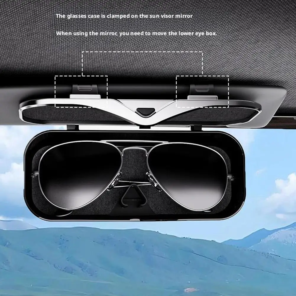 자동차 안경 정리함 프리미엄 ABS 소재 부드러운 플로킹 안감 긁힘 방지 휴대용 선글라스 보관함