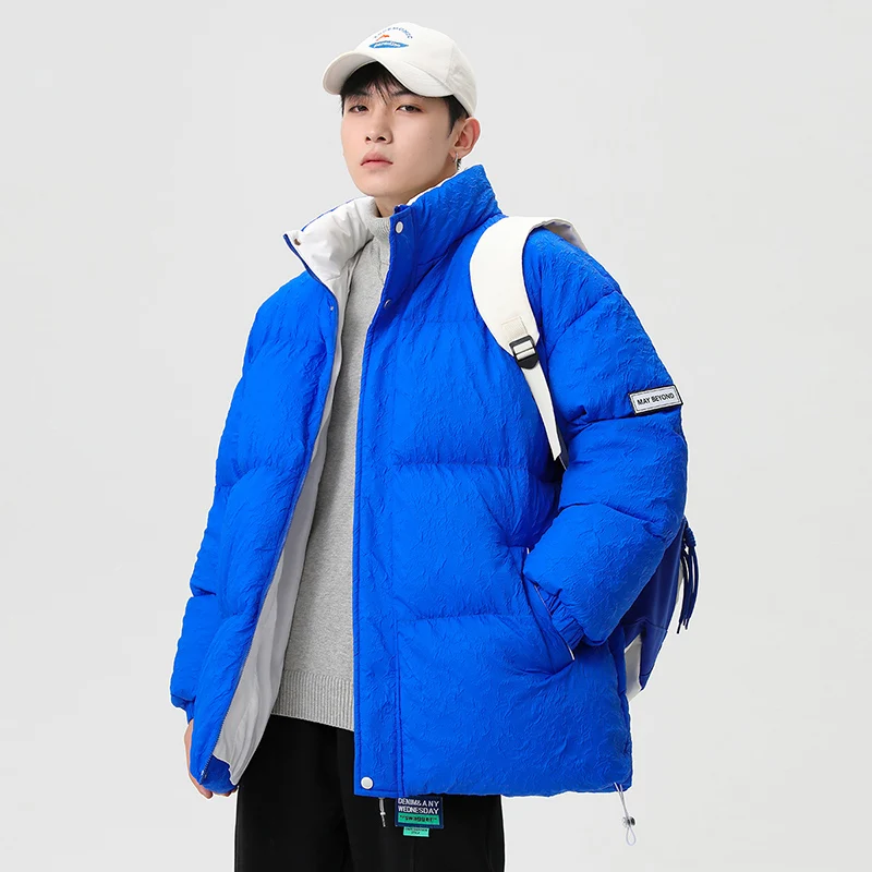 CAAYU 2022 Winter Down Jacket Men's Fashion Harajuku Oversized Body Warmer Coat Japanese Streetwear Windproof Outwear Coat Male