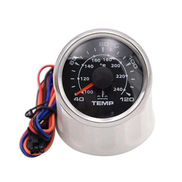 Manometro Temperatura Olio 52mm 12V - Indicatore LED Per Auto, Range 50-150&deg;C, Con Sensore