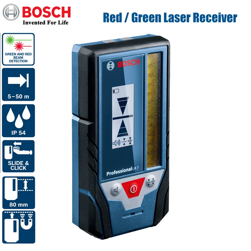 Bosch Lr7 Red Green Line Laser Receiver Professional Laser Level Accessories For Gll380c/gll3