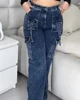 Street Vintage Multi-pocket Straight Leg Jeans Washing Baggy Denim Pants Women Y2K Harajuku Gothic Casual Wide Leg Trousers 4