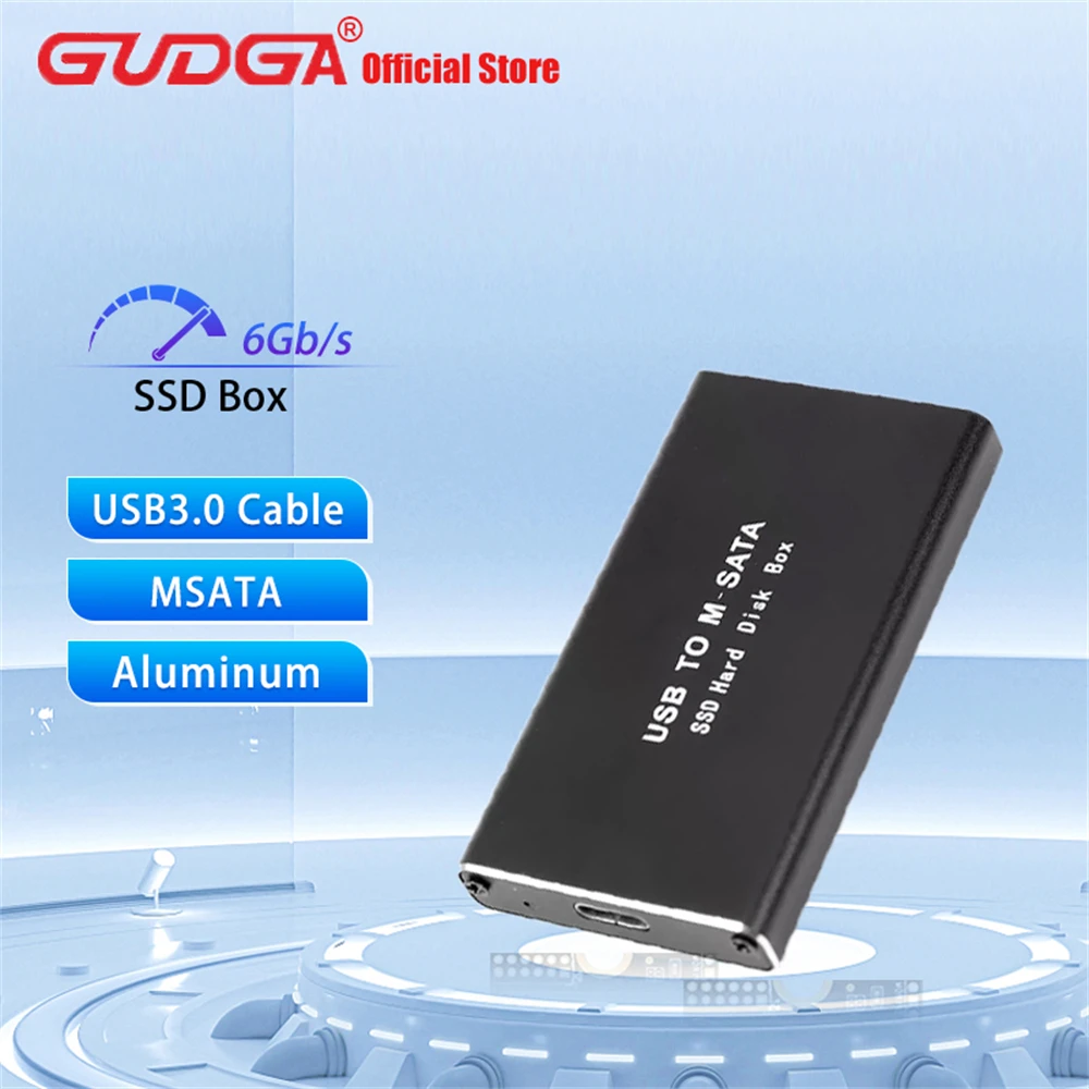 Gudga ssd case external ssd drive box for laptop msata to usb3 1