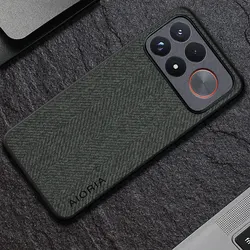 Luxury Textile Leather Skin Phone Cover - Soft Case Coque for Poco F9 Pro (Gray)