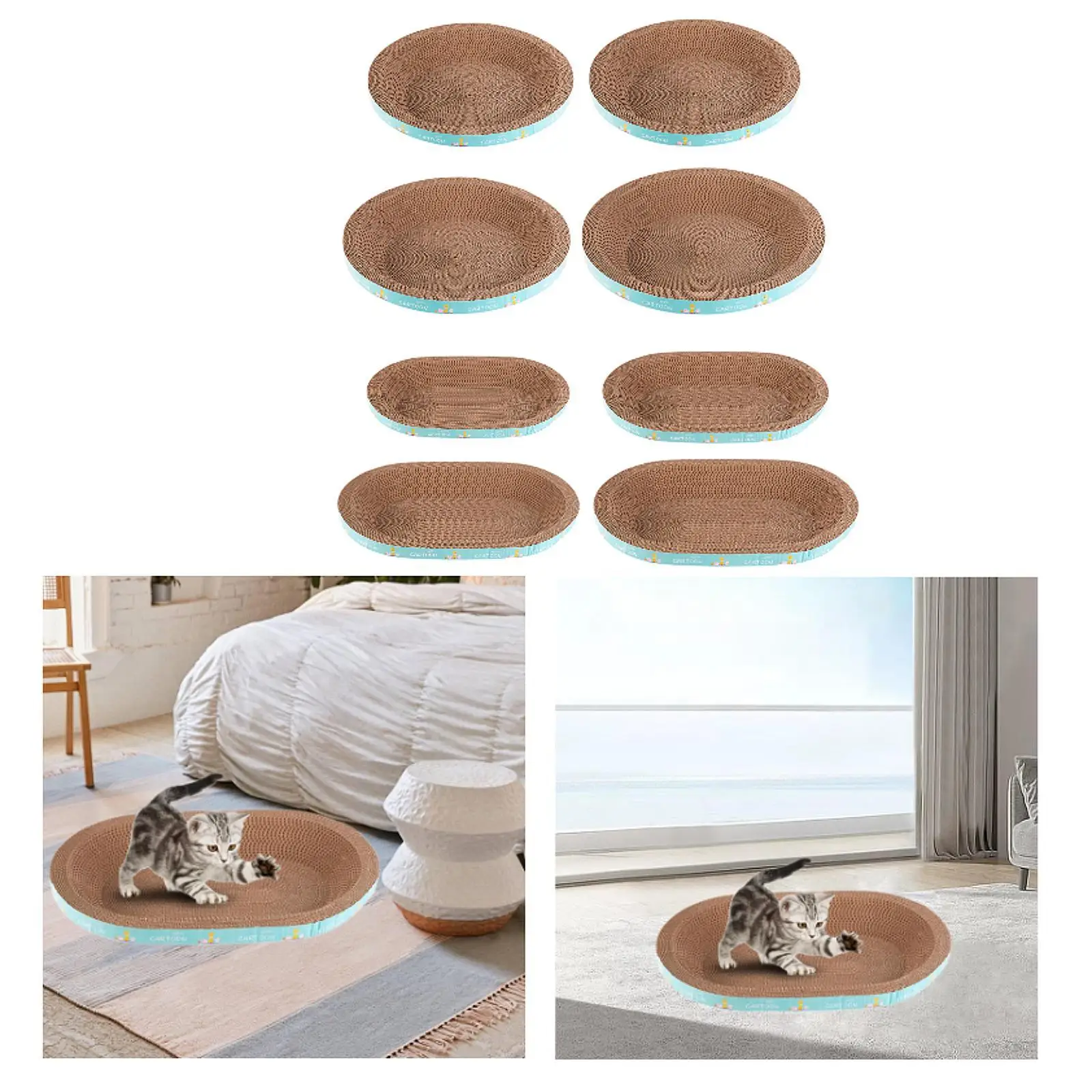 Cat Scratcher Lounge Bed with Interactive Feather Toy - Cozy Resting for Your
