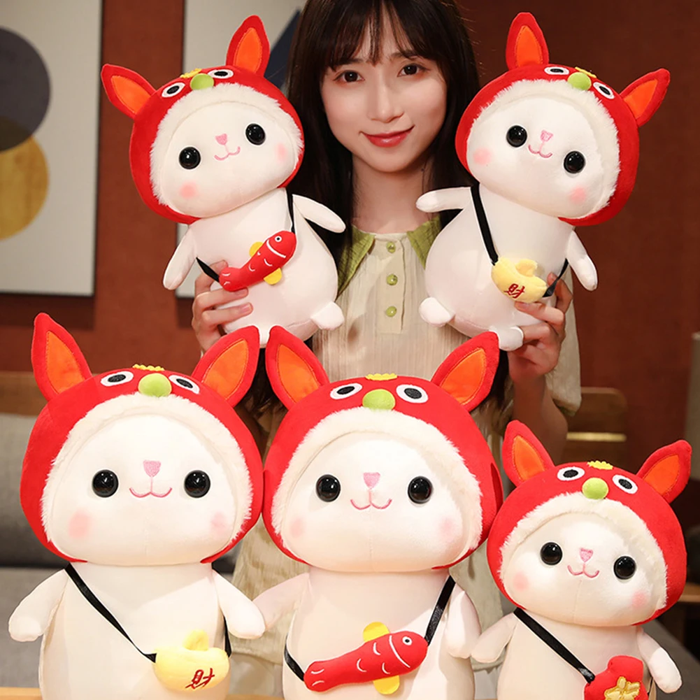 

2023 New Year Tang Suit Chinese Lucky Rabbit Plush Toy Soft Lucky Bunny Stuffed Doll Mascot Collection Christmas Spring Gift