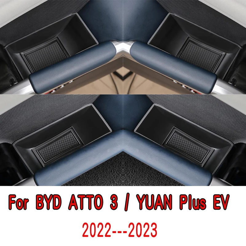 

For BYD YUAN Plus EV ATTO 3 2022 2023 Car Styling 2 PCS ABS Plastic Covers Interior Car Door Armrest Storage Box Cover Case