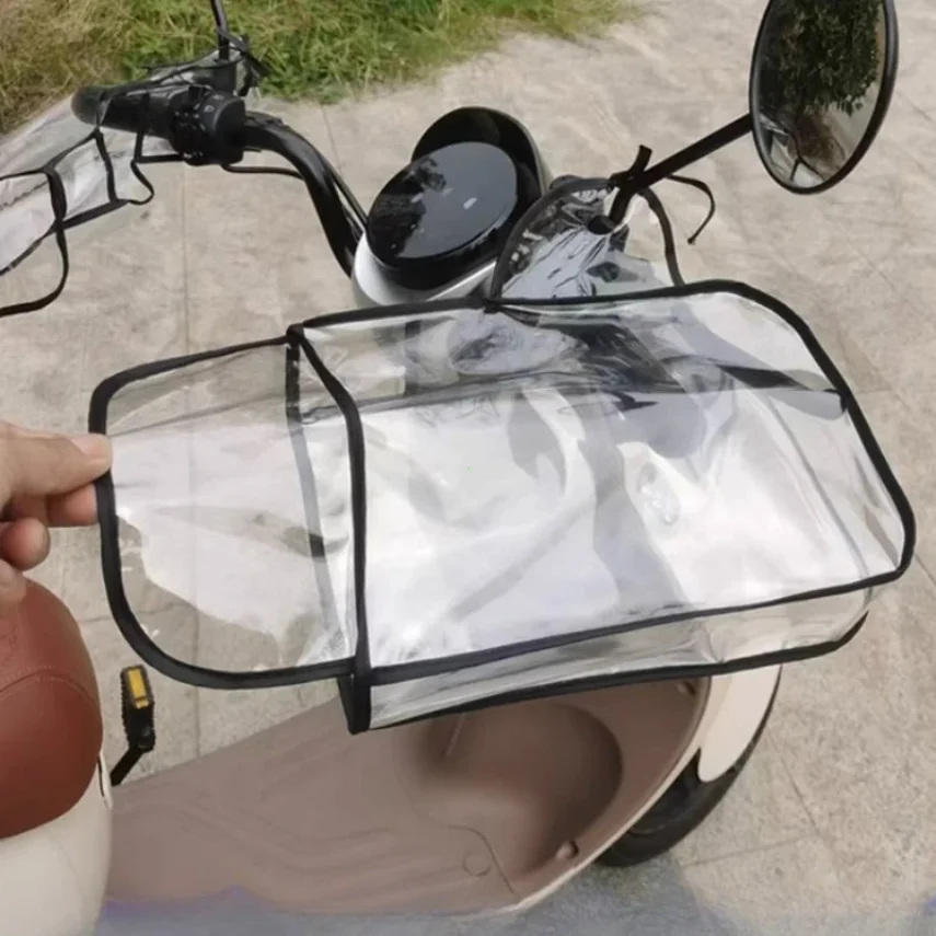 

Waterproof Handlebar Mittens Motorcycle Large Rain Cover Transparent Windproof Handlebar Mittens Winter Riding Handle Cover