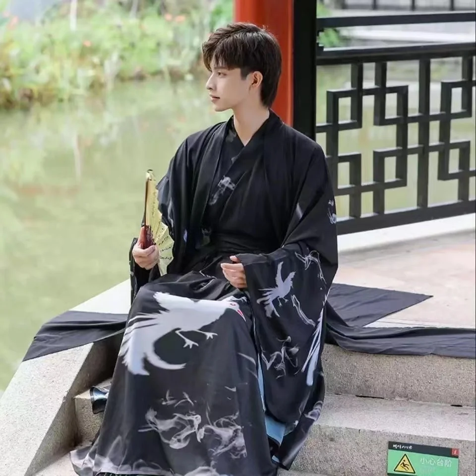 Hanfu-Conjunto de traje bordado Original para hombres y mujeres, ropa tradicional china, espectáculo de escenario para adolescentes, vestido de Cosplay de Halloween