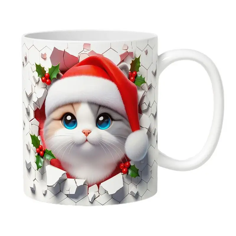 3D Christmas Cat Ceramic Mug 6