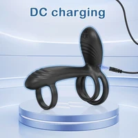 Fernbedienung Dual Penis Ring Vibrator für Männer Verzögerung Zeit Prostata-massagegerät Cock Ringe Verdrehen Vibrierende Sex Spielzeug für Männer 2