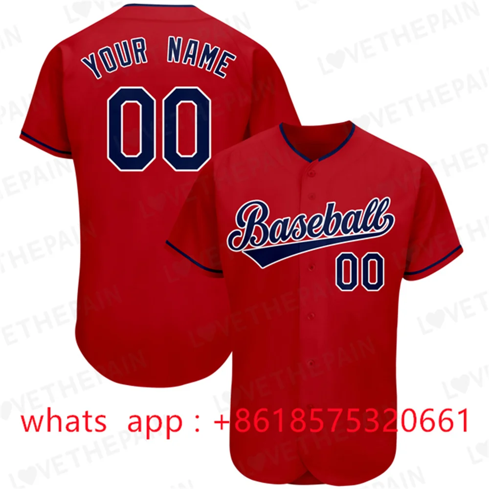 Stitched Baseball Jerseys Button Cardigan printing Name/Number Softball Game Training Clothes for Men