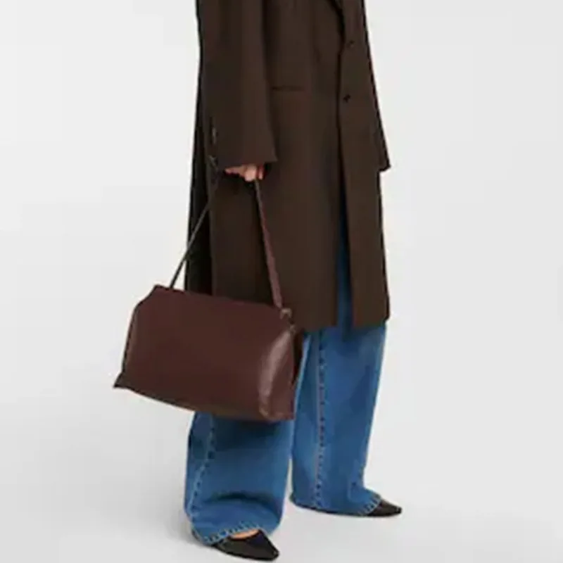 

Сумка-тоут женская из воловьей кожи, миниатюрный саквояж на плечо, вместительный мешок тоут в минималистичном стиле