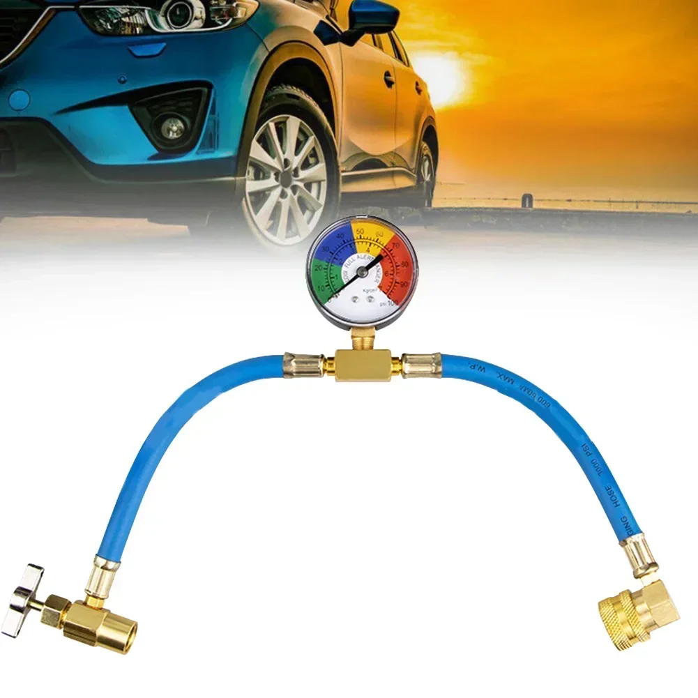 Manguera Aire Acondicionado Coche Kit Recarga Aire Acondicionado Auto - Manguera R134A Con Manómetro Manguera De Refrigerante R134a