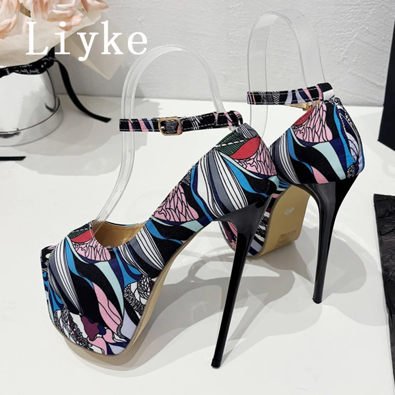 Liyke 2024 Spring Women Pumps Fashion Design White Pearl Bowknot High Heels Platform Sandals Pointed Toe Party Dress Shoes Lady