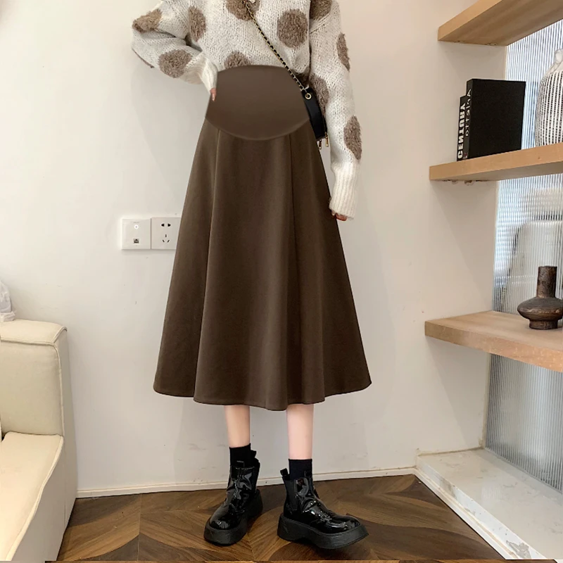 Workplace Cotton Long Maternity Half Skirts for Pregnant Large Size Pregnancy Women Clothes