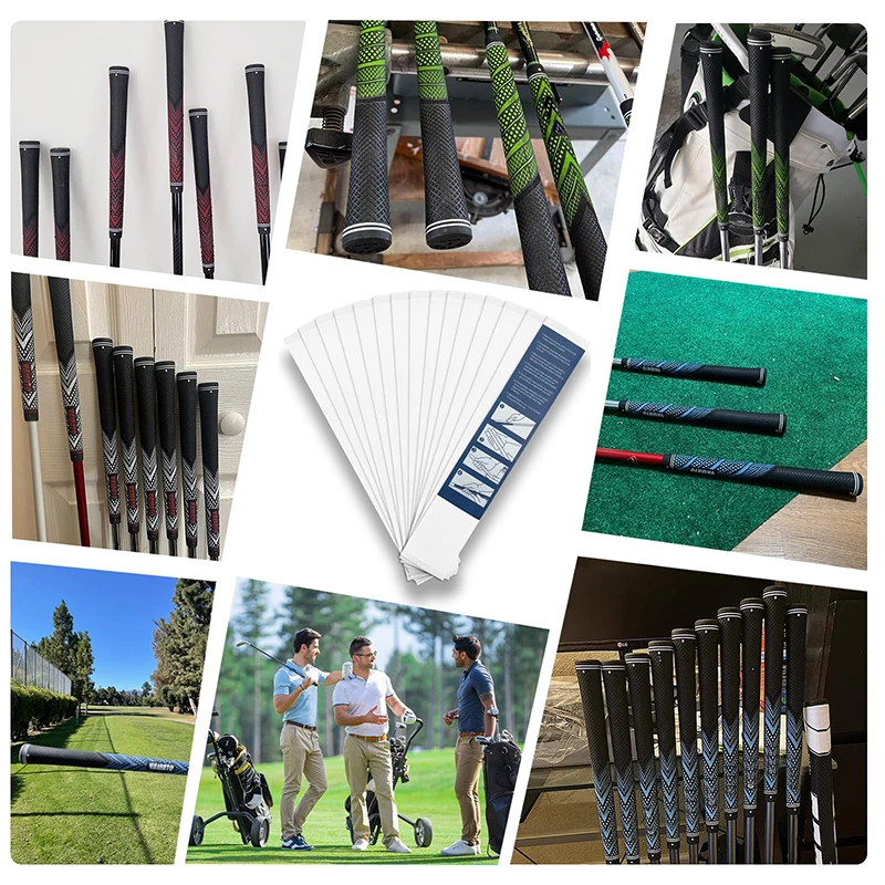 Golf Grip Tape 13PCS Strong Adhesiveness Double Sided Club Tape Strips for Golf Club Golf Grip Wrapping Tapes Golf Rubber Strips 6