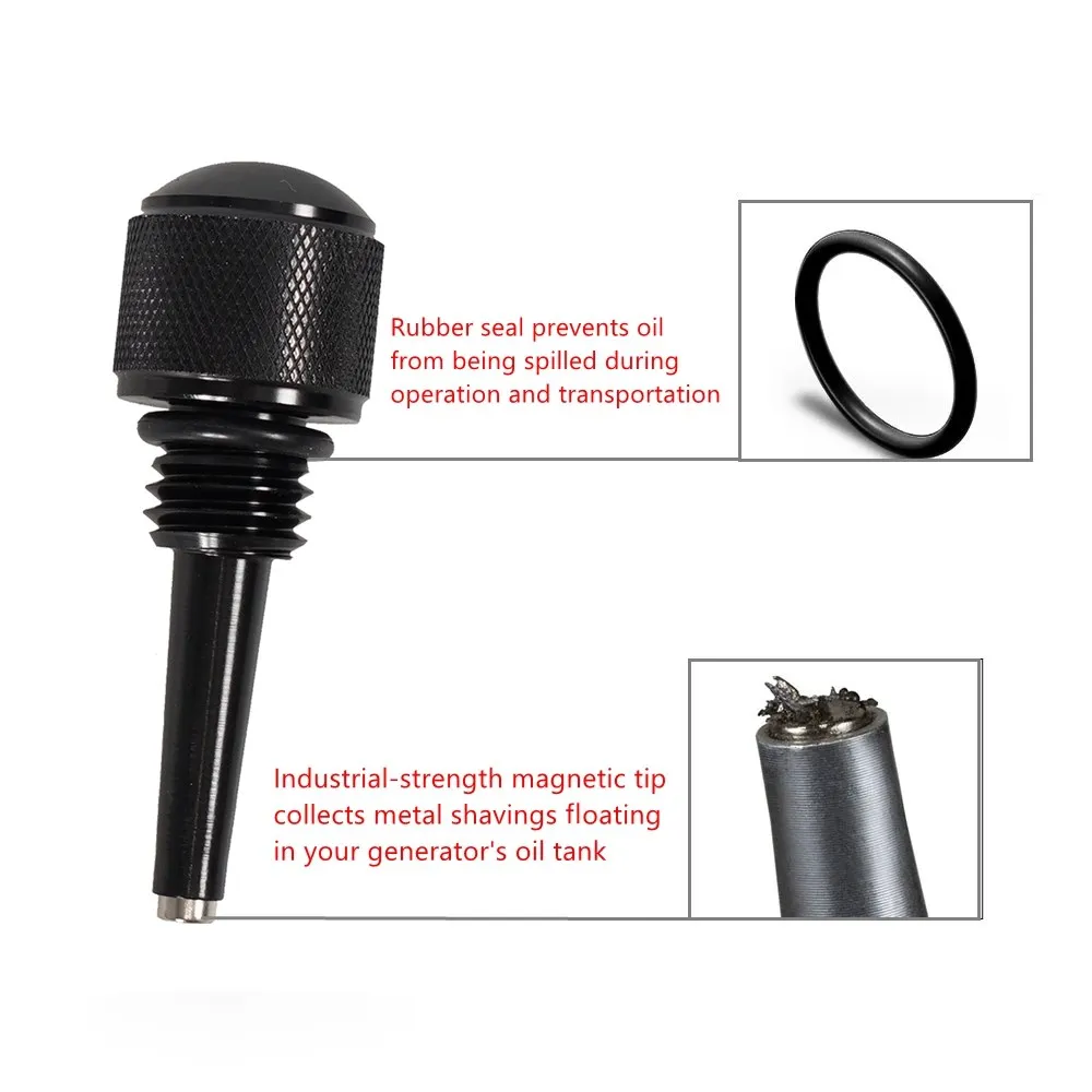 55201 M18*2.5 Magnetic Oil Dipstick for Inverter Generators for WEN 56125i 56200i Yamaha EF2000iS EF1000iS Aluminum Silver/Black
