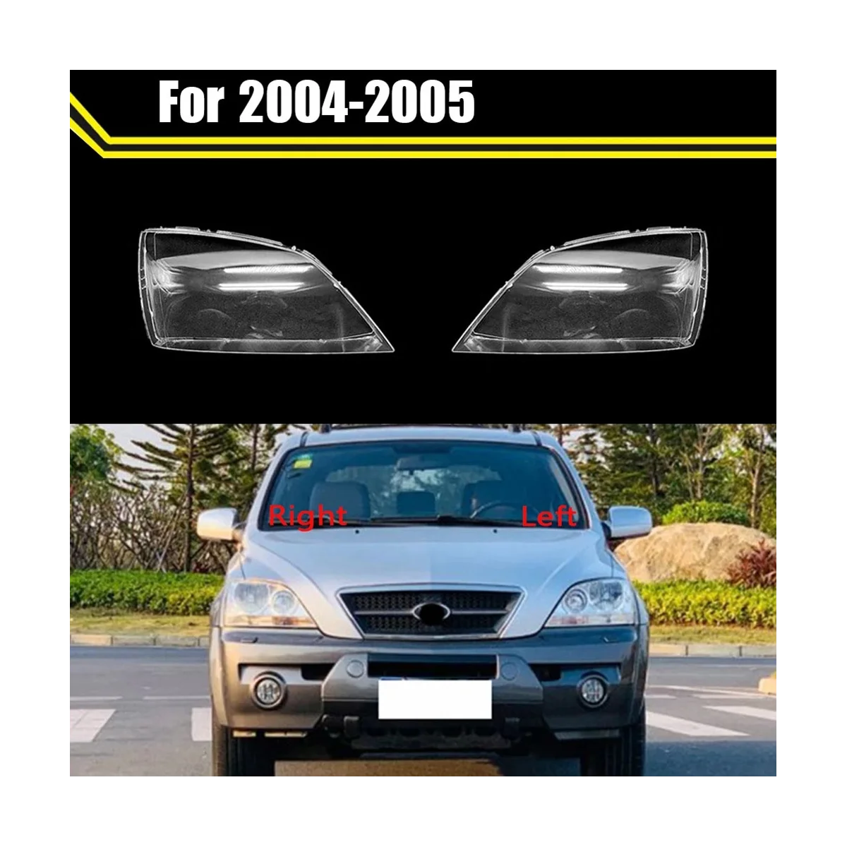 車のヘッドライト用の透明なランプフロントライトとリアライト付きランプia-ento-2004-2005と互換性があります