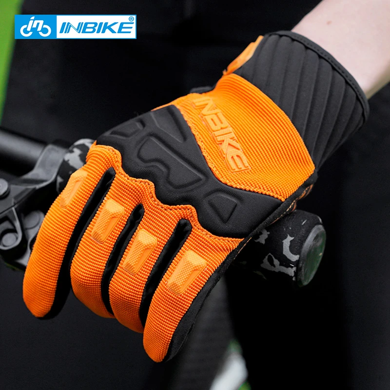 INBIKE guantes de ciclismo hombre y mujer, manoplas de dedo completo a prueba de golpes, con pantalla táctil, para bicicleta de montaña, para otoño e invierno, MC010|Guantes de - AliExpress