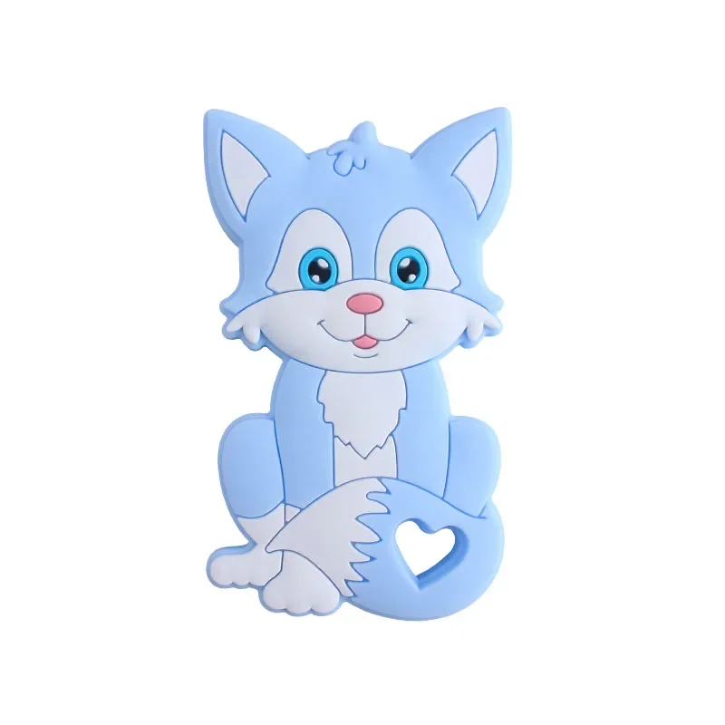 BPA Free Silicone Baby Teether Fox Teether DIY Pacifier Clips