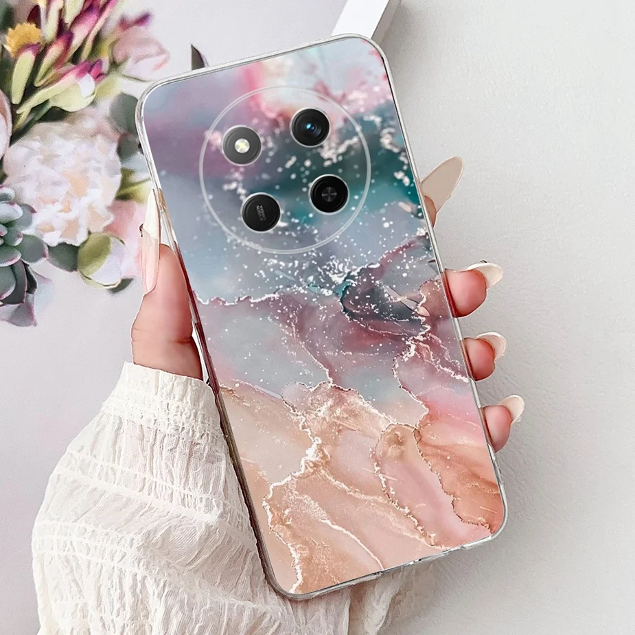 Colorful Painted Clear Silicone Case for Honor Smartphone - Soft Protective Cover