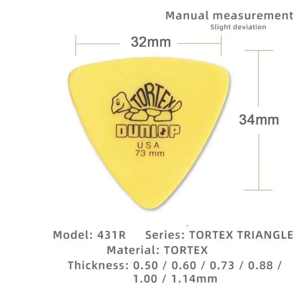 10Pcs Delrin Dunlop Guitar Picks 0.5/0.6/0.73/0.88/1.0/1.14MM Anti-slip Style Electric Guitar Picks Triangle Picks