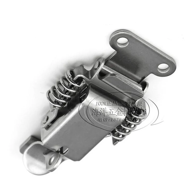 304 Stainless Steel Double Spring Buckle Wooden Box Toolbox Heavy Duty Lock