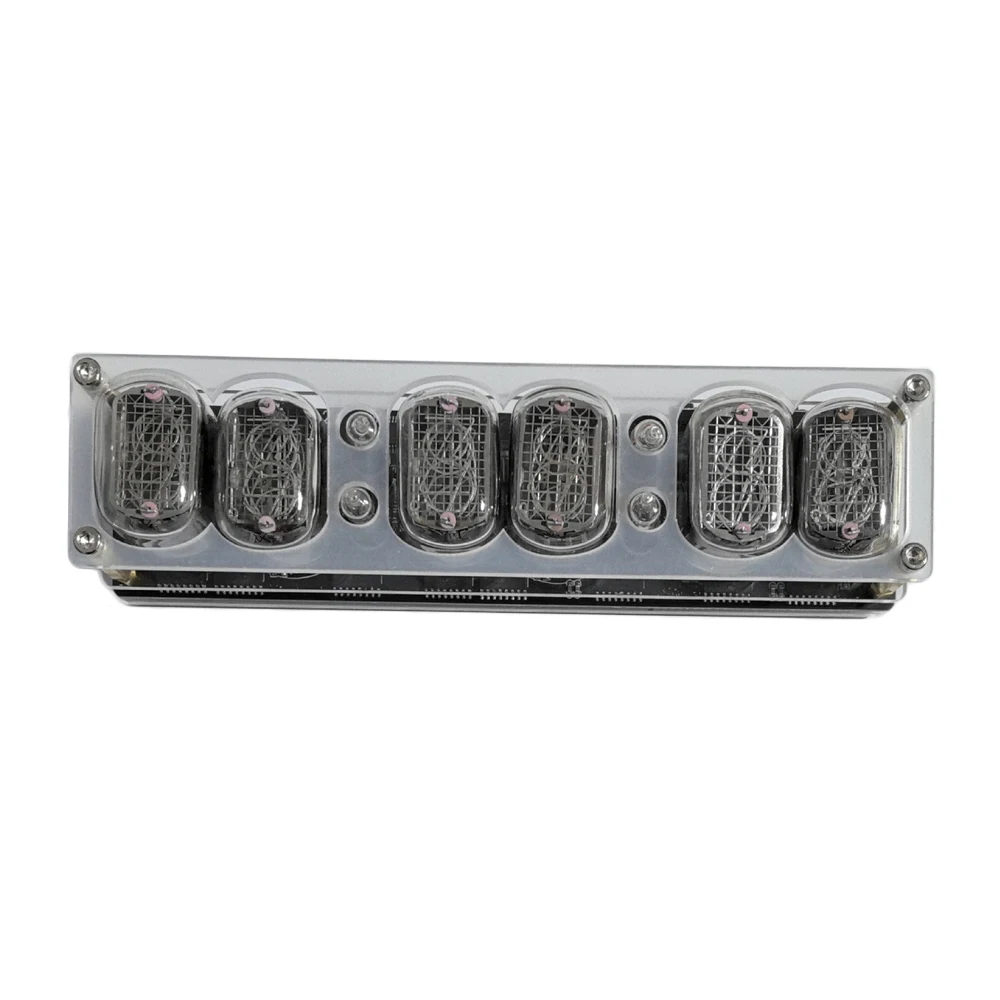 6-bit Glow Tube Clock IN12 Nixie Clock Base with Cool RGB Lights Gift Computer Desktop Accessories Advanced Version DC 5V 6