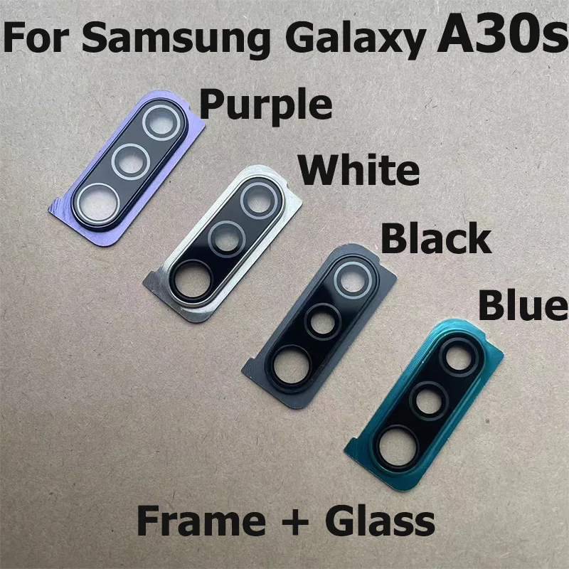 

Original For Samsung Galaxy A30s Back Rear Camera Glass Cover With Frame Holder Replacement