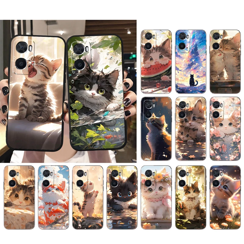 

Cute Cat Phone Case For OPPO A77 A57S A96 A91 A54 A74 A94 A73 A78 A53S A54S A15 A16 A17 A52 A58X A98