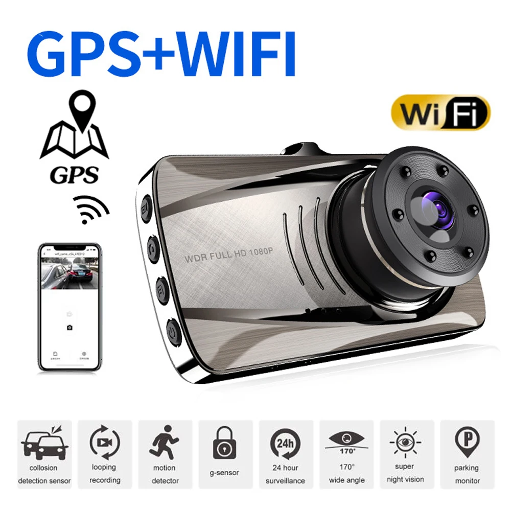 1080P Full Hd Wifi Car Dvr Dash Cam Mirror Videoregistratore Adas Dashcam Camera Vista Posteriore Visione Notturna Black Box Monitor Di Parcheggio