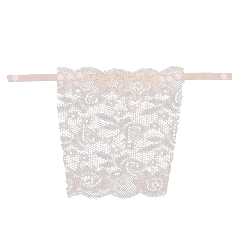 Women Lingerie Bra Women Summer Clip-On Floral Leaves Lace Mock Camisole Bra Insert Cleavage Cover Overlay Panel Vest Wrapped Chest Bandeau