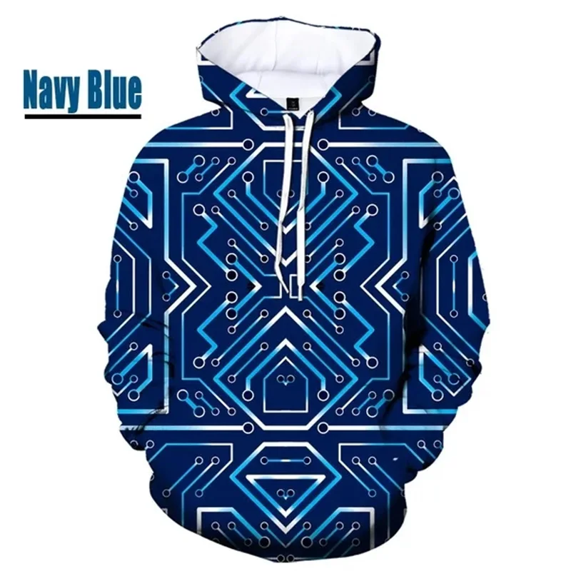 thumbnail image 1 of Sudadera con capucha para hombre y mujer, con estampado completo de circuito, cuello redondo, informal, de talla grande, para otoño e invierno, 1 of 4