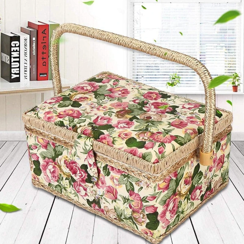 Large sewing basket sewing storage box accessories supplies DIY hand tool storage craft lovers