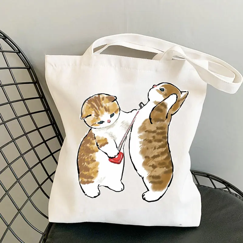 Foldable shopping bag black cat handbag lady shoulder bag lady leisure handbag outdoor beach handbag with free shipping