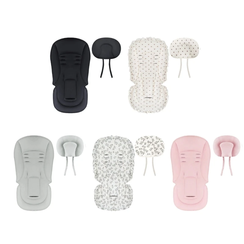 1 Set Universal Kinderwagen Kissen mit Kissen Für Kinderwagen Weiche Baumwolle Pad Mit Rutschfestem Design Und Belüftung A2UB – Detail 1