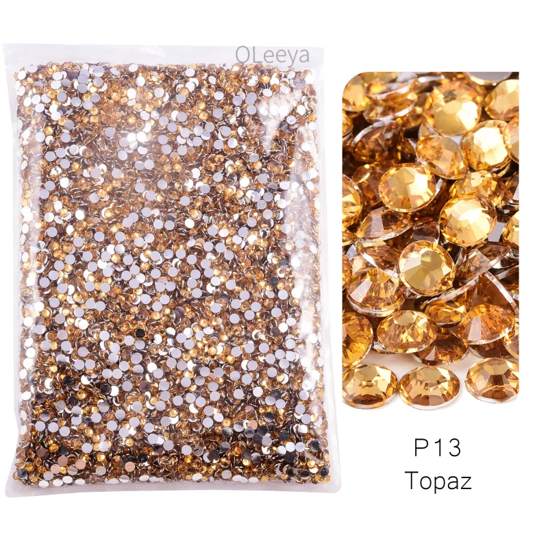 Oleeya Wholesale Flatback Silver Resin Rhinestones - Large Pack Glitter Crystals
