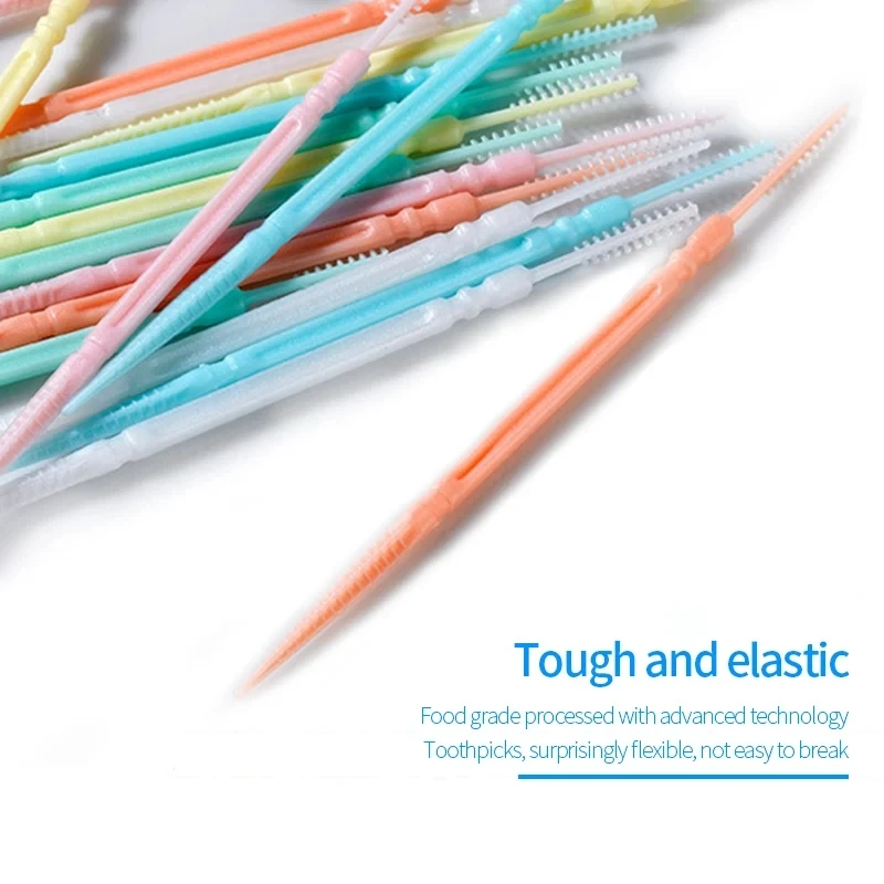 Dental Floss Stick Dental Floss Sticks Dental Cleaning Tools 200Pcs Double-headed Disposable Dental Flosser Interdental Brush Teeth Stick Toothpicks Floss Pick Oral Gum Teeth Cleaning Care