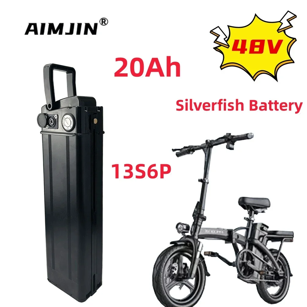 

48V 20AH Lithium For Silver Fish Batterie 350W 500W 750W 1000W Electric Bike Li-ion Battery Pack