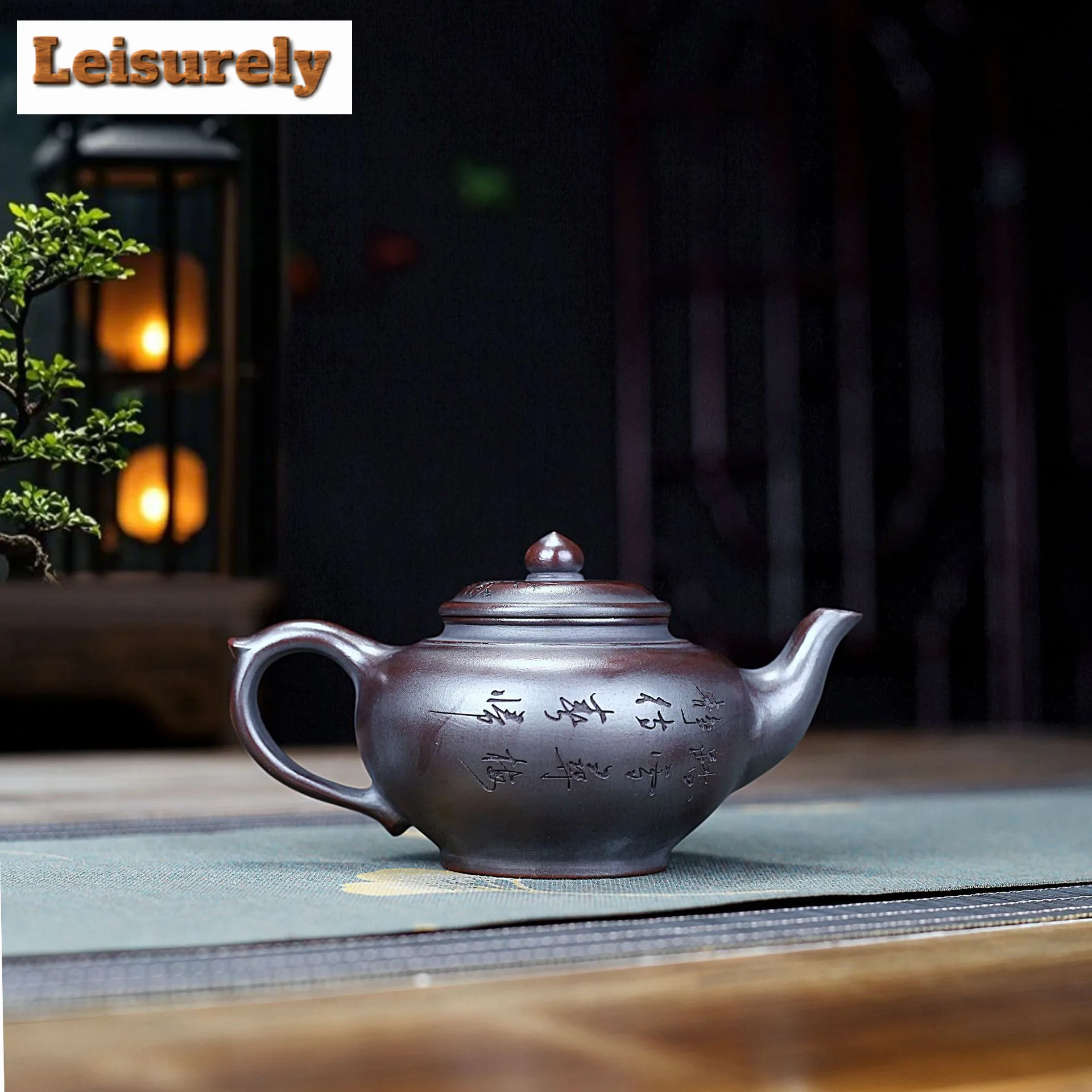 290ml Boutique Yixing Purple Clay Teapots Handmade Laughing Sakura Pot Raw Ore Antique Red Mud Tea Brewing Kettle Zisha Tea Set