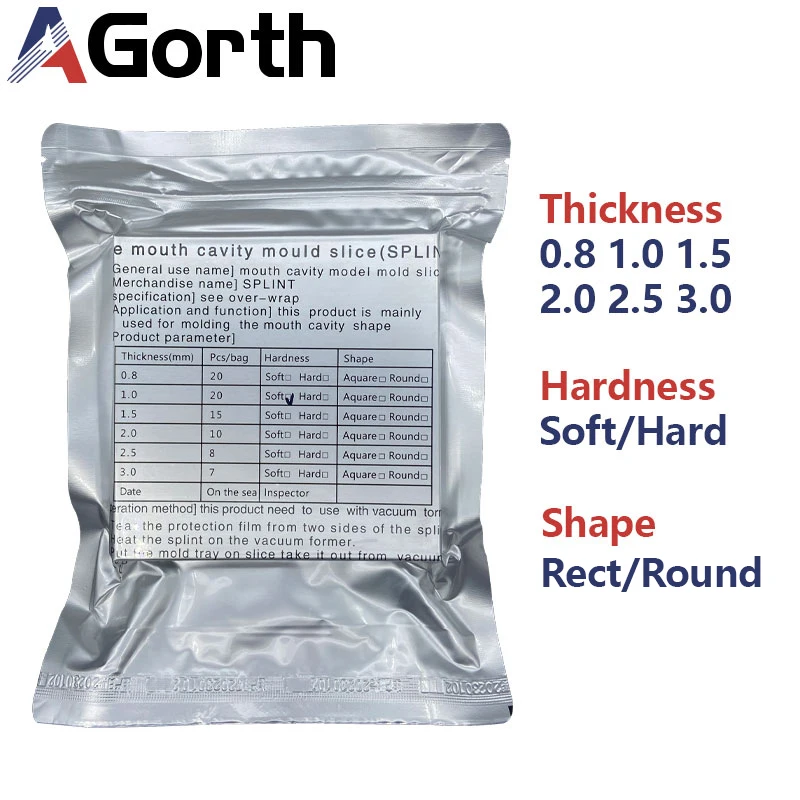 1 Sacchetto Dentale Slice Splint Termoformatura Materiale Bocca Cavità Stampo Protesi Orale Per La Formatura Sottovuoto Duro/Morbido