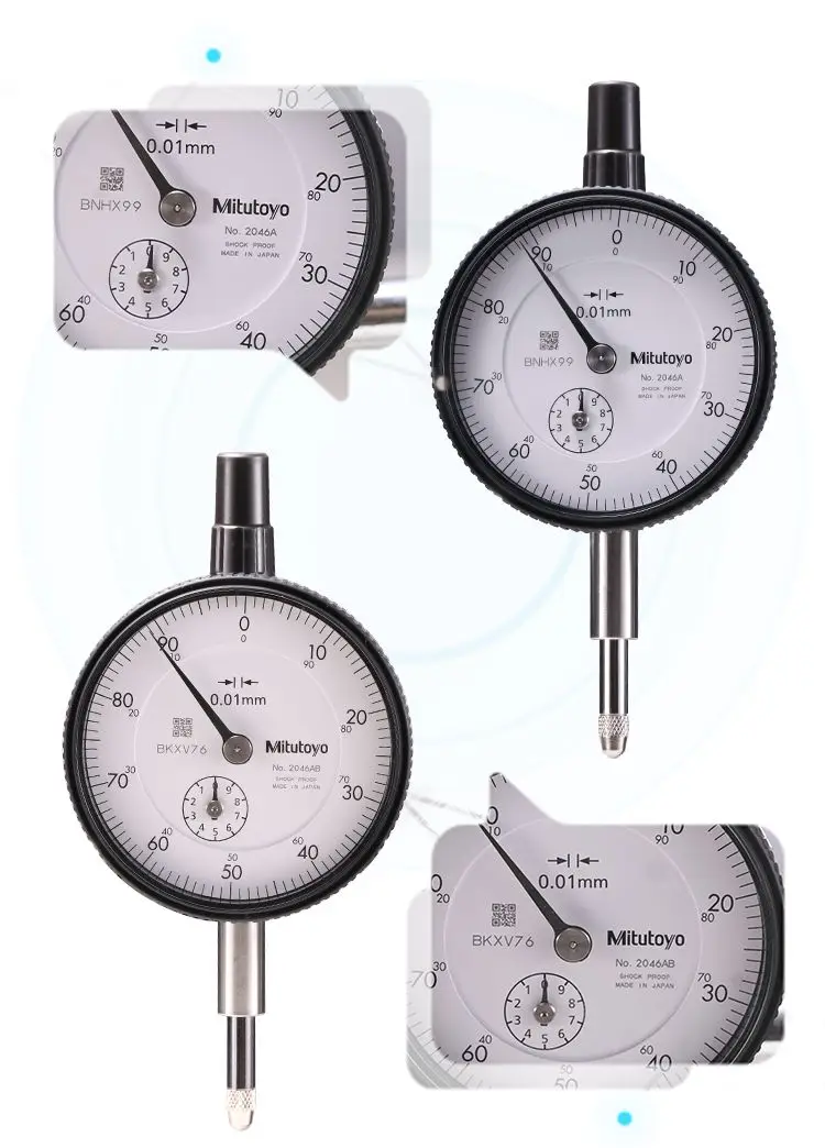 0.01/0.001 original Митутойо1044 2046 50 52 3058/2109A 2119 dial indicator AB high-precision 0-10-20-5mm0-5-10-20-20-30S50