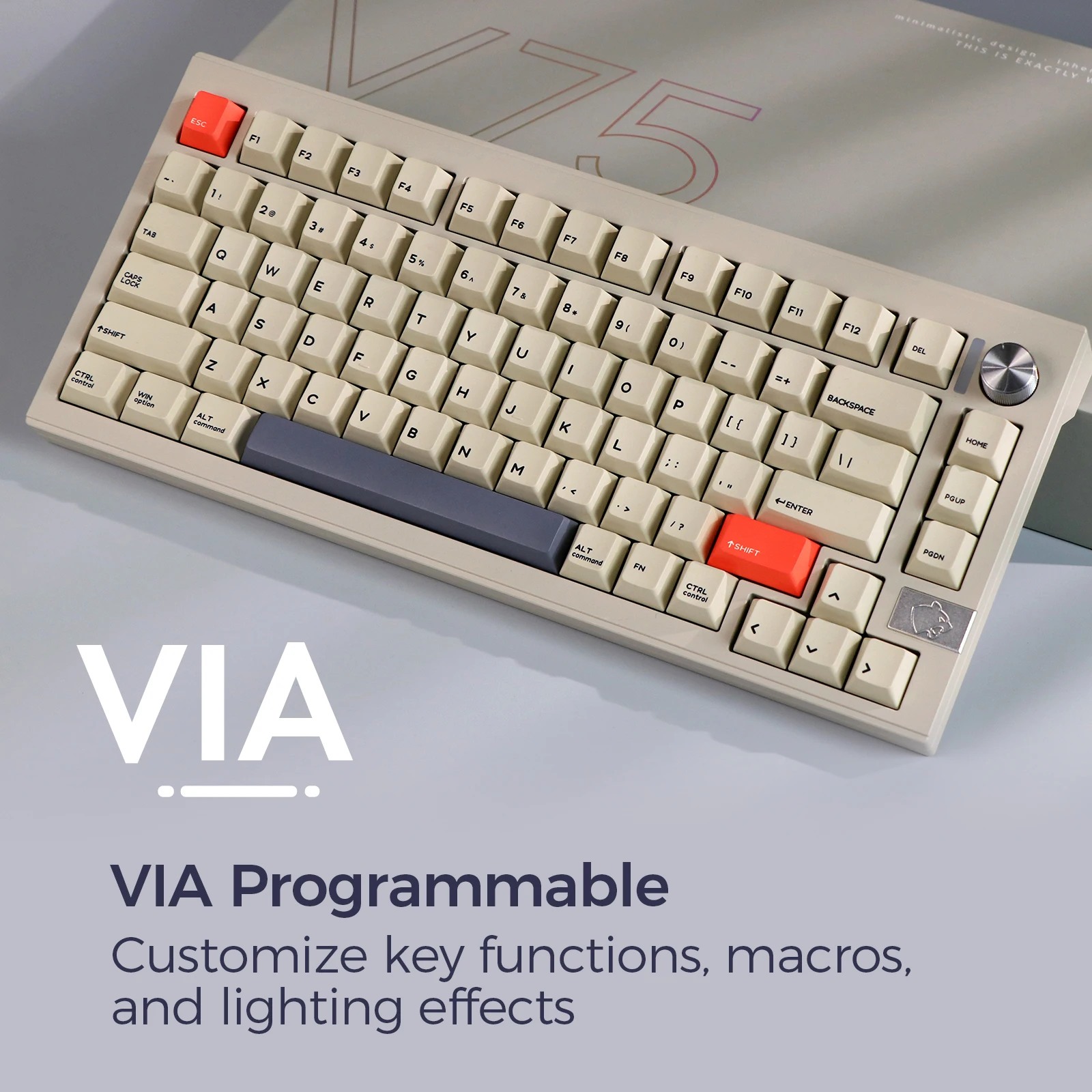CIDOO V75 VIA Programmable 81 Keys Gasket Tri-Mode Bluetooth/2.4 