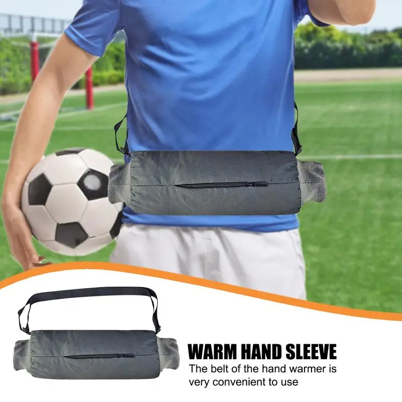 Football Hand Warmer Pouch Durable Hand Muff Soft Velvet Lined Portable Outdoor Football Accessories Warm For Youth