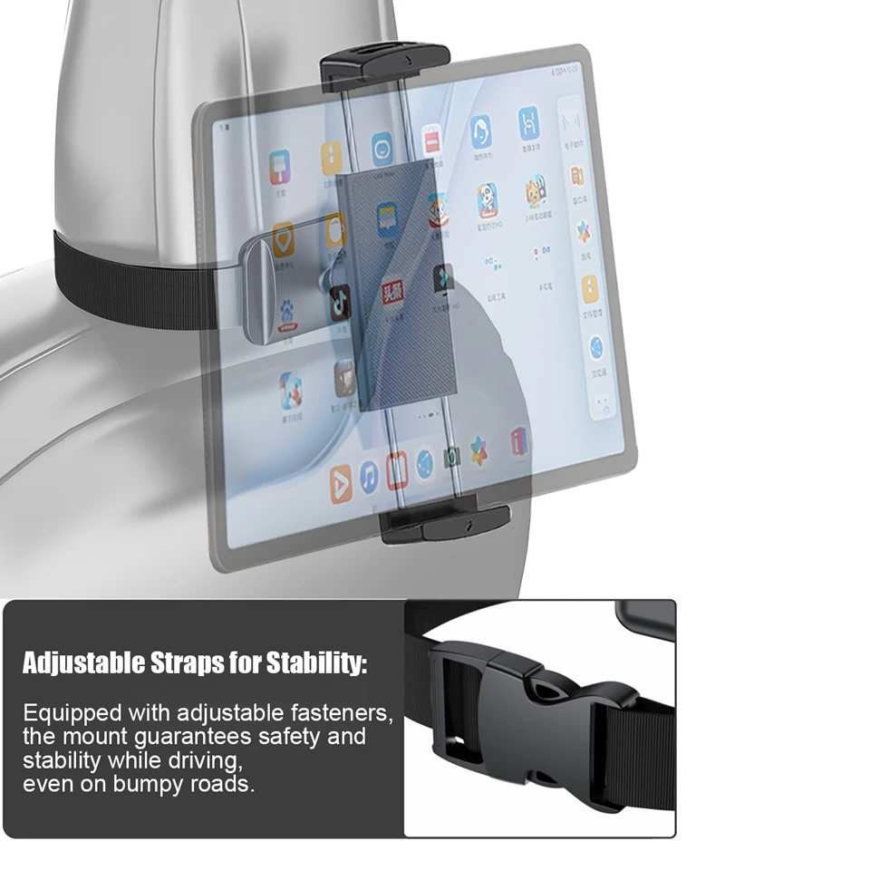 OUTMIX Car Back Seat Tablet Phone Holder Stand 360° Rotatable Adjustable Tablet Bracket for New Energy Vehicles and Automobiles — view 3