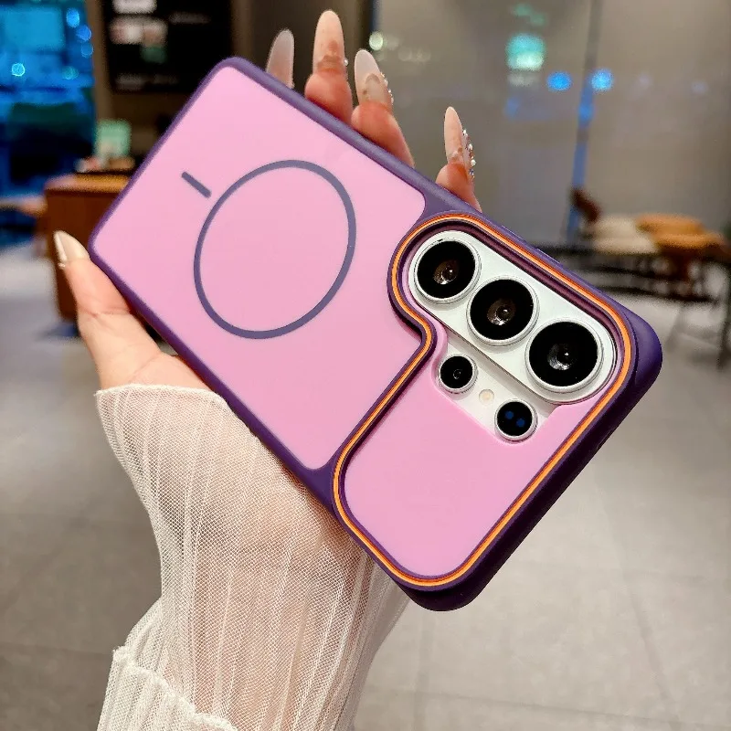 Luxury Color Collision Frosted Magnetic Case - Skin-feel Shockproof Case with MagSafe Compatibility