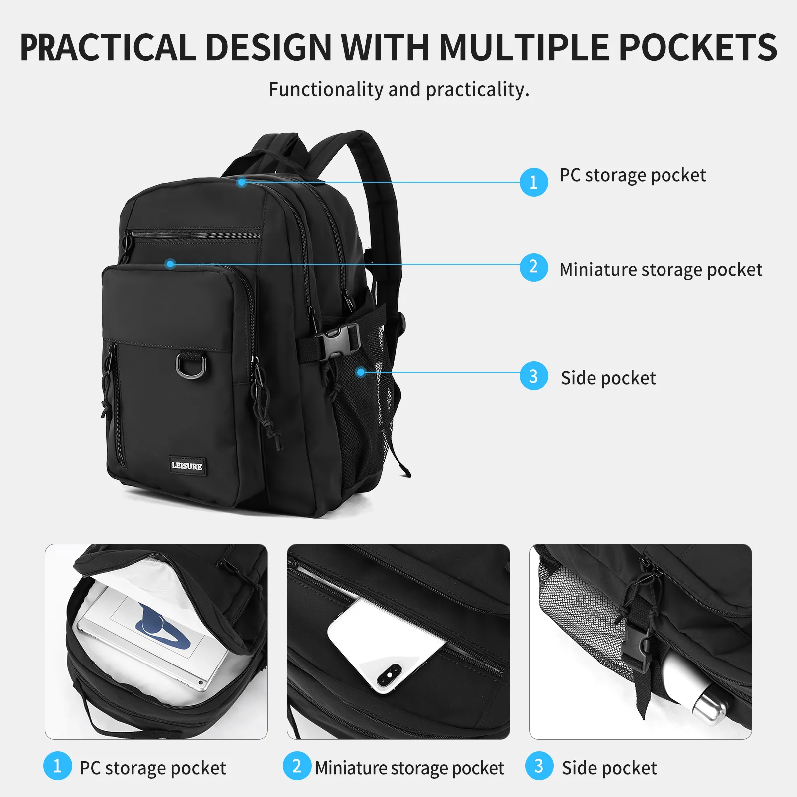 School Backpack Teenager High School Girls' Backpacks Casual Notebooks rucksack herren, Waterproof Backpack mochila eastpak