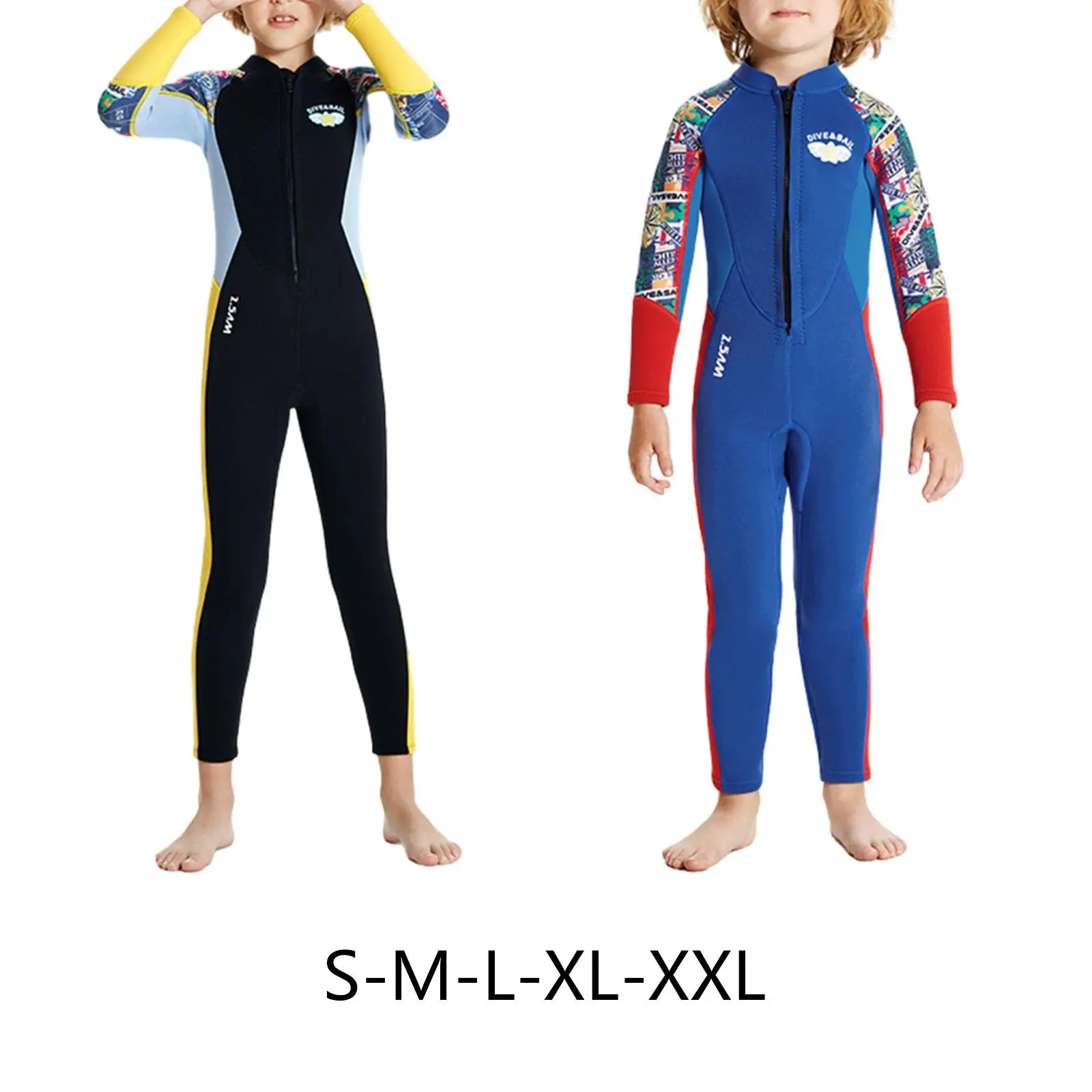 

Детский Гидрокостюм для мальчиков, влажные костюмы, полноразмерные купальники, солнцезащитный костюм, костюм для дайвинга на молнии спереди