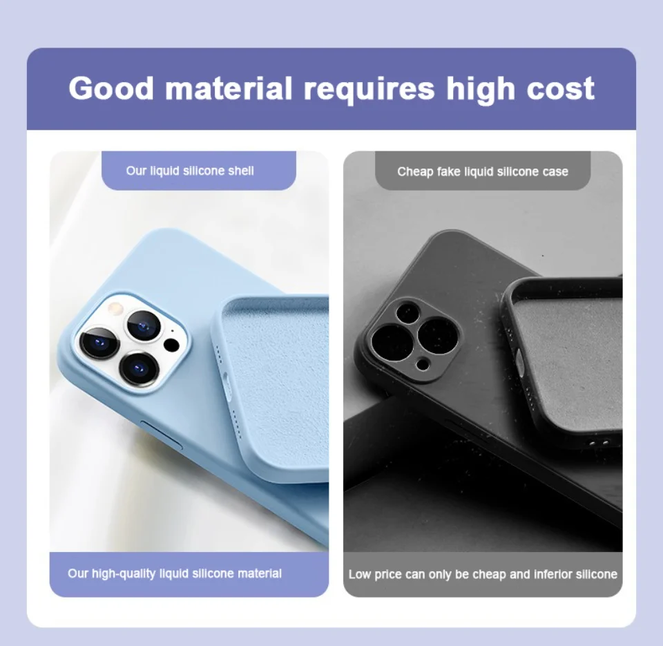 Original Flüssigsilikonhülle für Apple iPhone 11 13 12 14 Pro Max Mini Handyhüllen 7 8 Plus X XR XS Max Soft Cover Zubehör – Detail 2